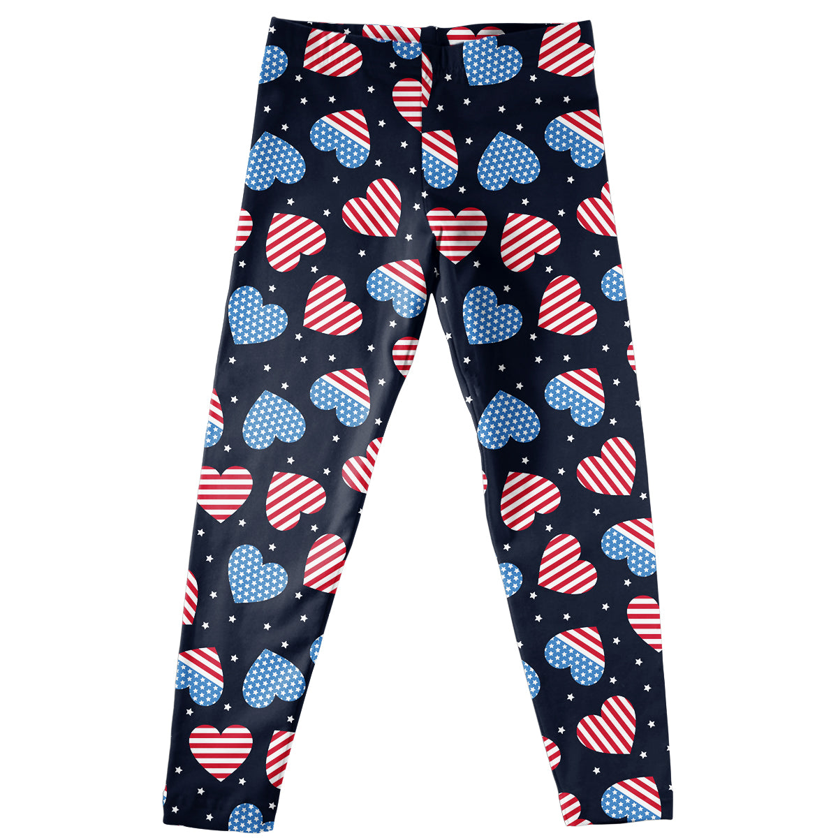 Americana Heart Print Navy Leggings