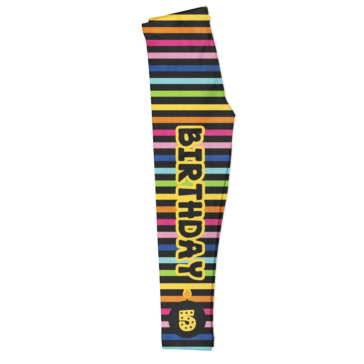 Birthday Personalized Your Age Colors Stripes Leggings