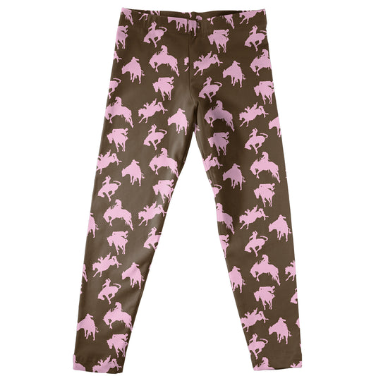 Cowgirl Print Brown Leggings - Wimziy&Co.