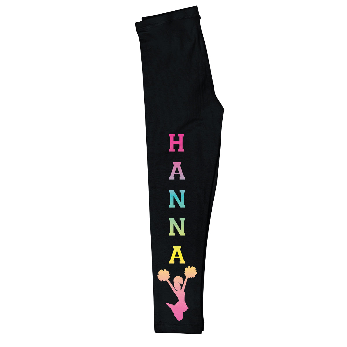 Cheerleader Colored Name Black Leggings