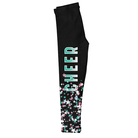 Cheer and Stars Black Leggings