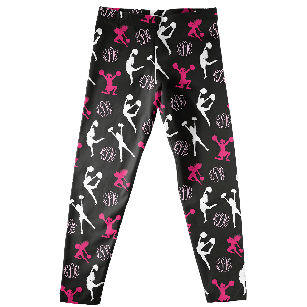 Cheerleader Silhouette Monogram Black Leggings