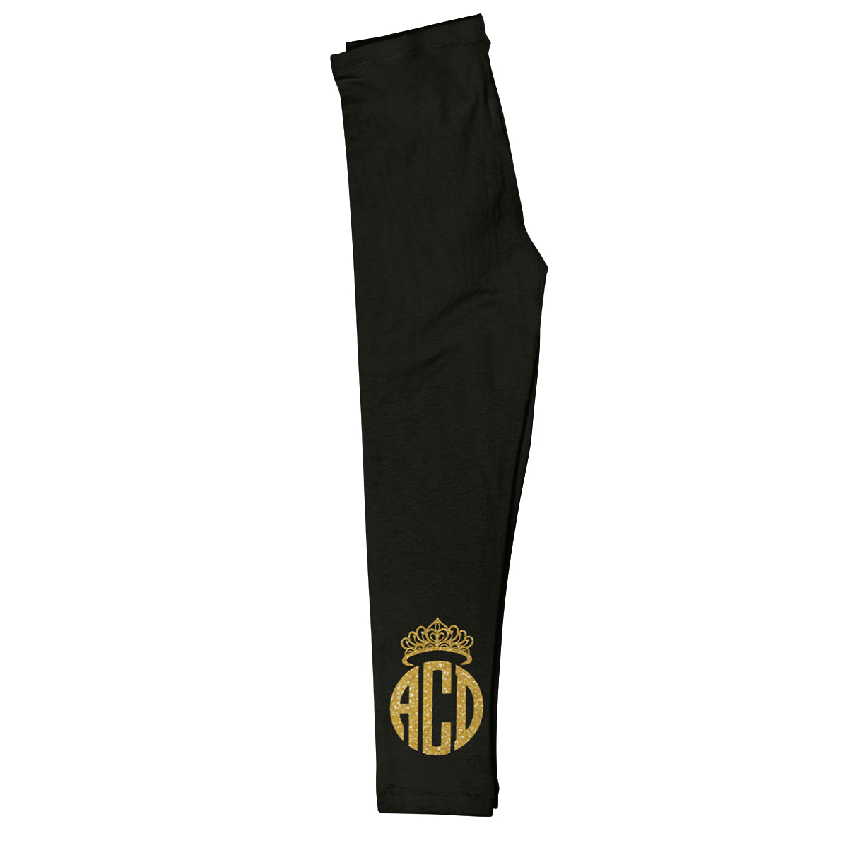 Crown Personalized Monogram Black Legging - Wimziy&Co.