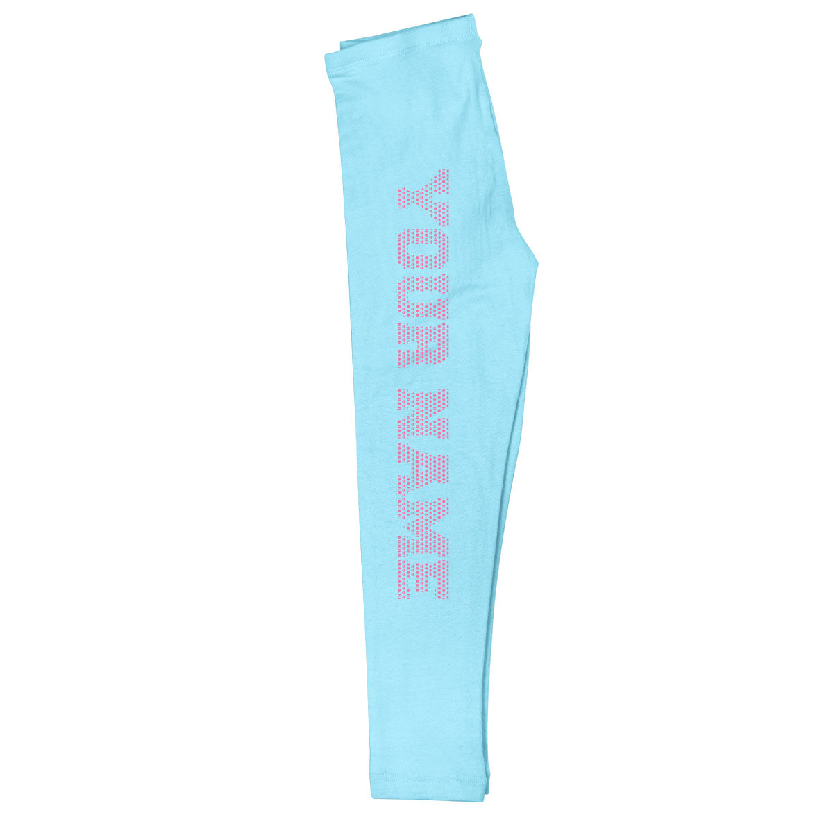 Dotted Name Light Blue Leggings
