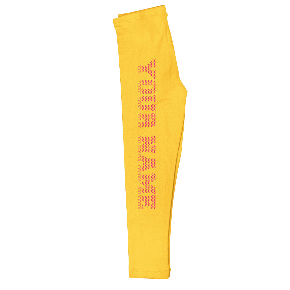 Dotted Name Yellow and Pink Leggings
