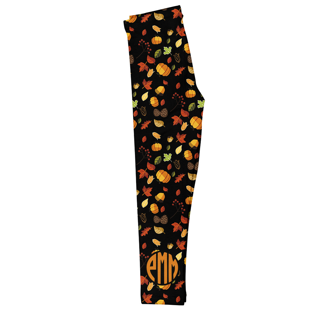 Fall Print Monogram Black Leggings