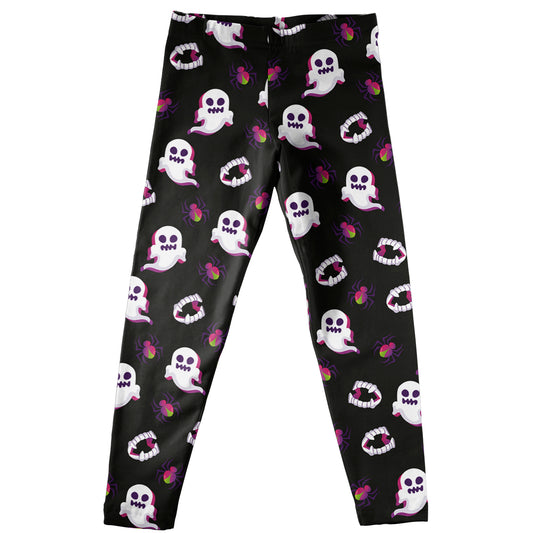 Ghost and Spider Print Black Leggings