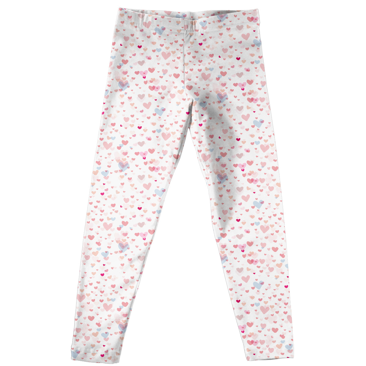 Hearts Print White Leggings