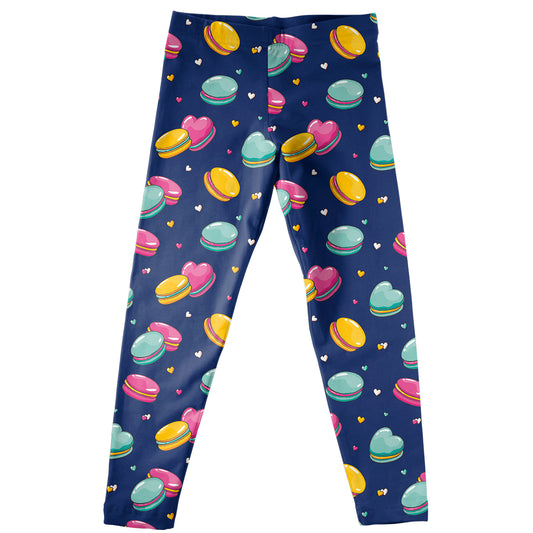 Macaroons Print Navy Leggings