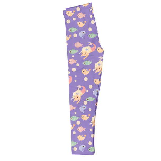 Mermaid Print Purple Leggings