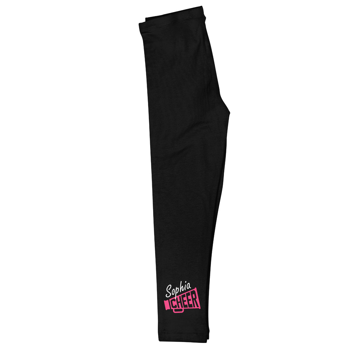 Megaphone Cheer Personalized Name Black Leggings