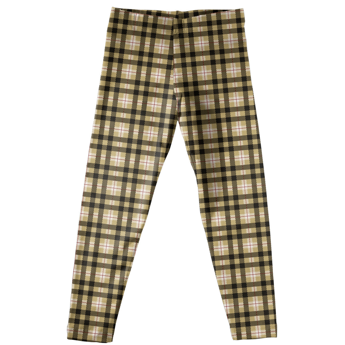 Plaid Print Beige Leggings
