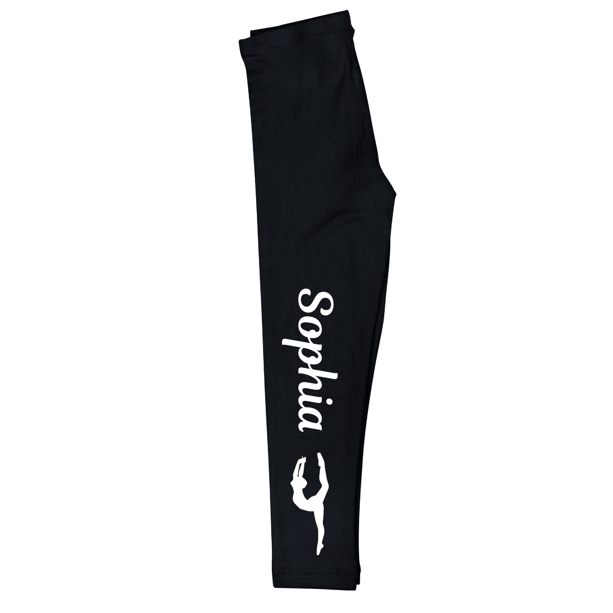 Gymnast Name Silhouette Black Leggings