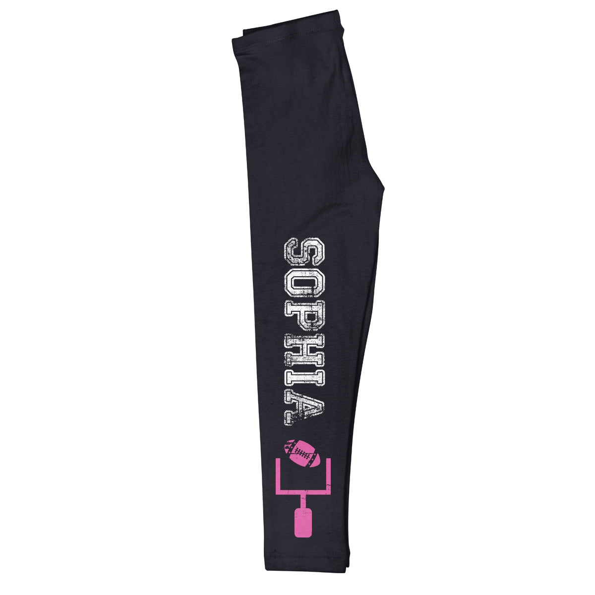 Football Ball Name Black Leggings