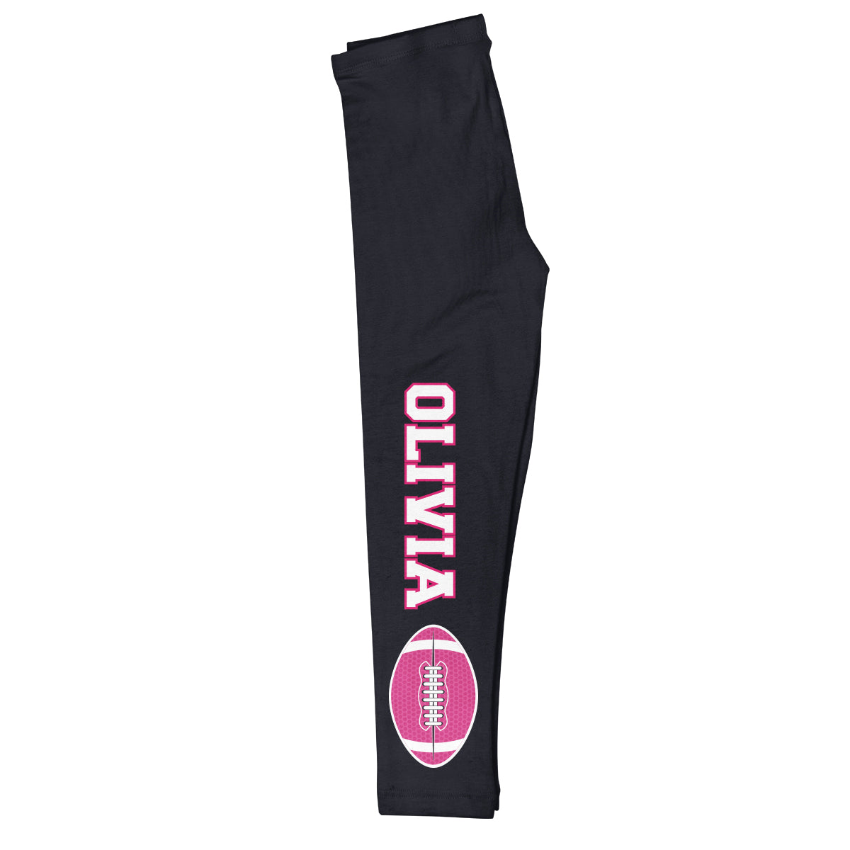 Football Ball Name Black Leggings