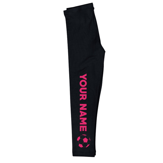 Soccer Personalized Name Black Leggings - Wimziy&Co.