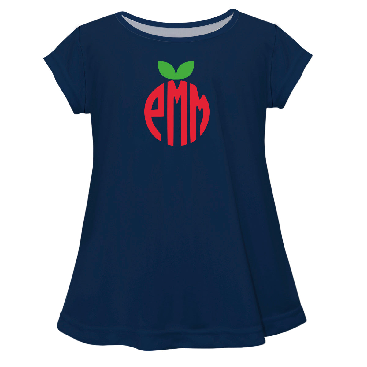 Apple Monogram Navy Short Sleeve Laurie Top