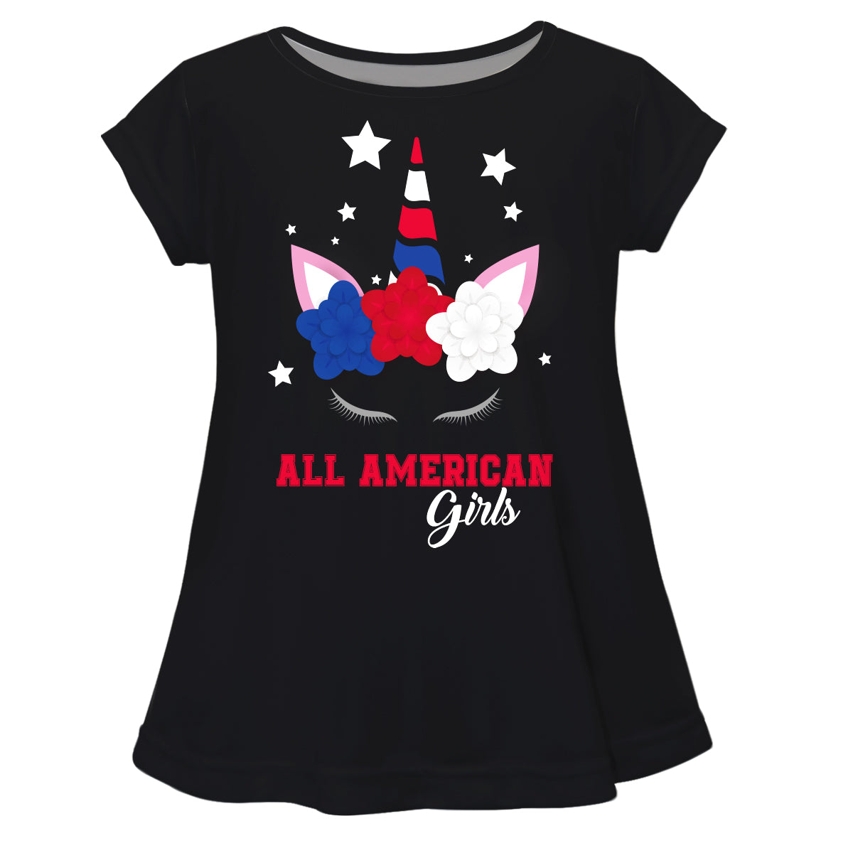 All American Girls Black Short Sleeve Laurie Top