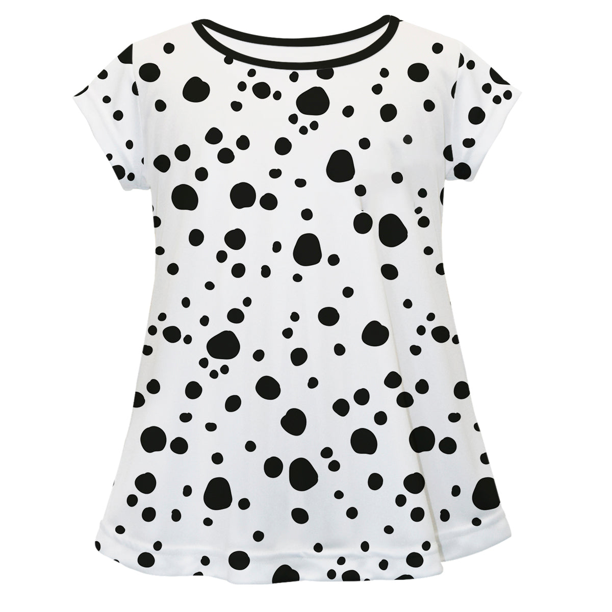 Dalmatian White Short Sleeve Laurie Top