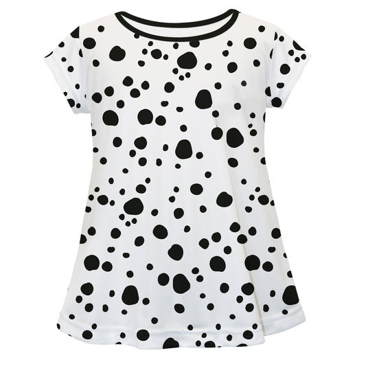 Dalmatian White Short Sleeve Laurie Top