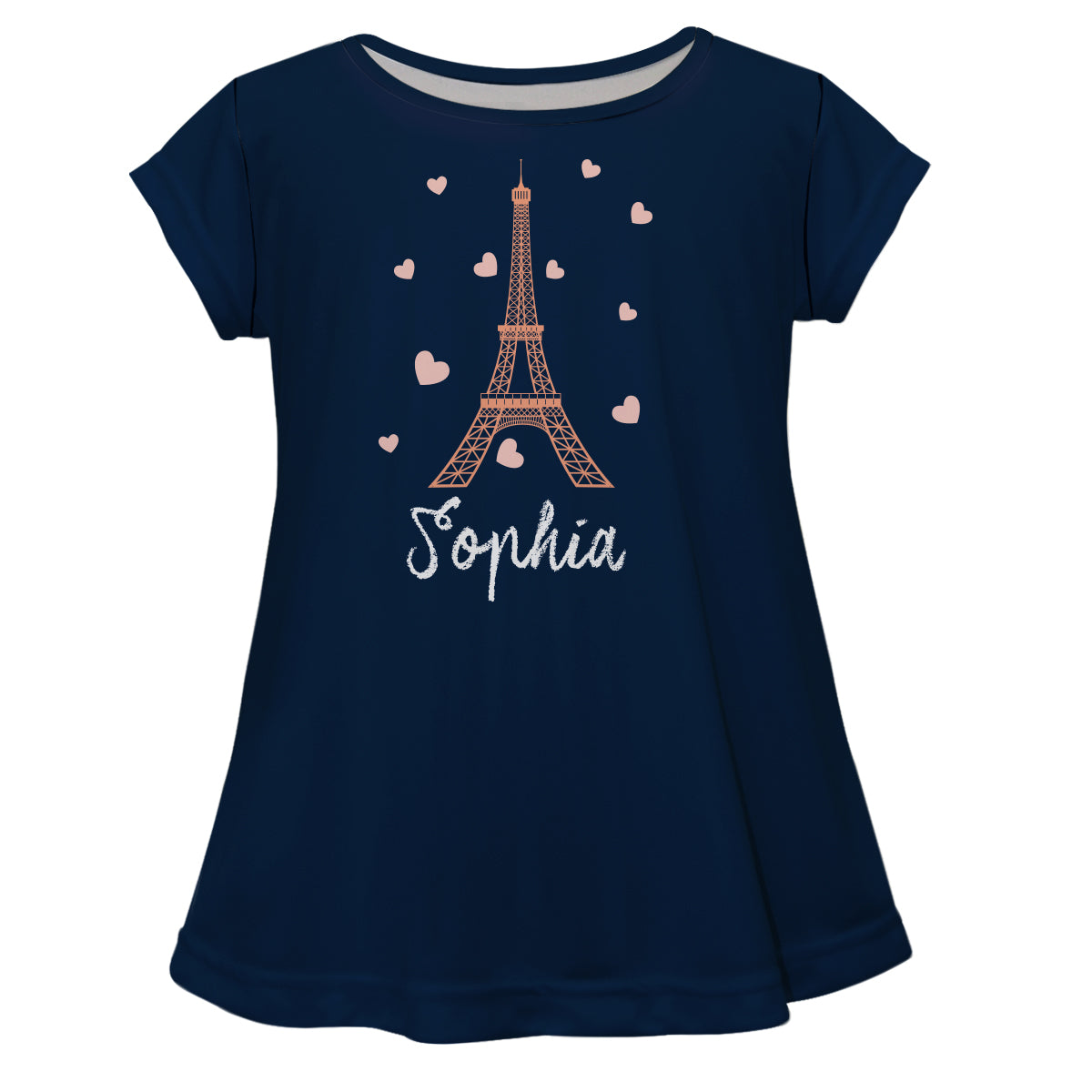 Eiffel Tower Name Navy Short Sleeve Laurie Top