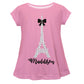 Eiffel Tower Name Pink Short Sleeve Laurie Top