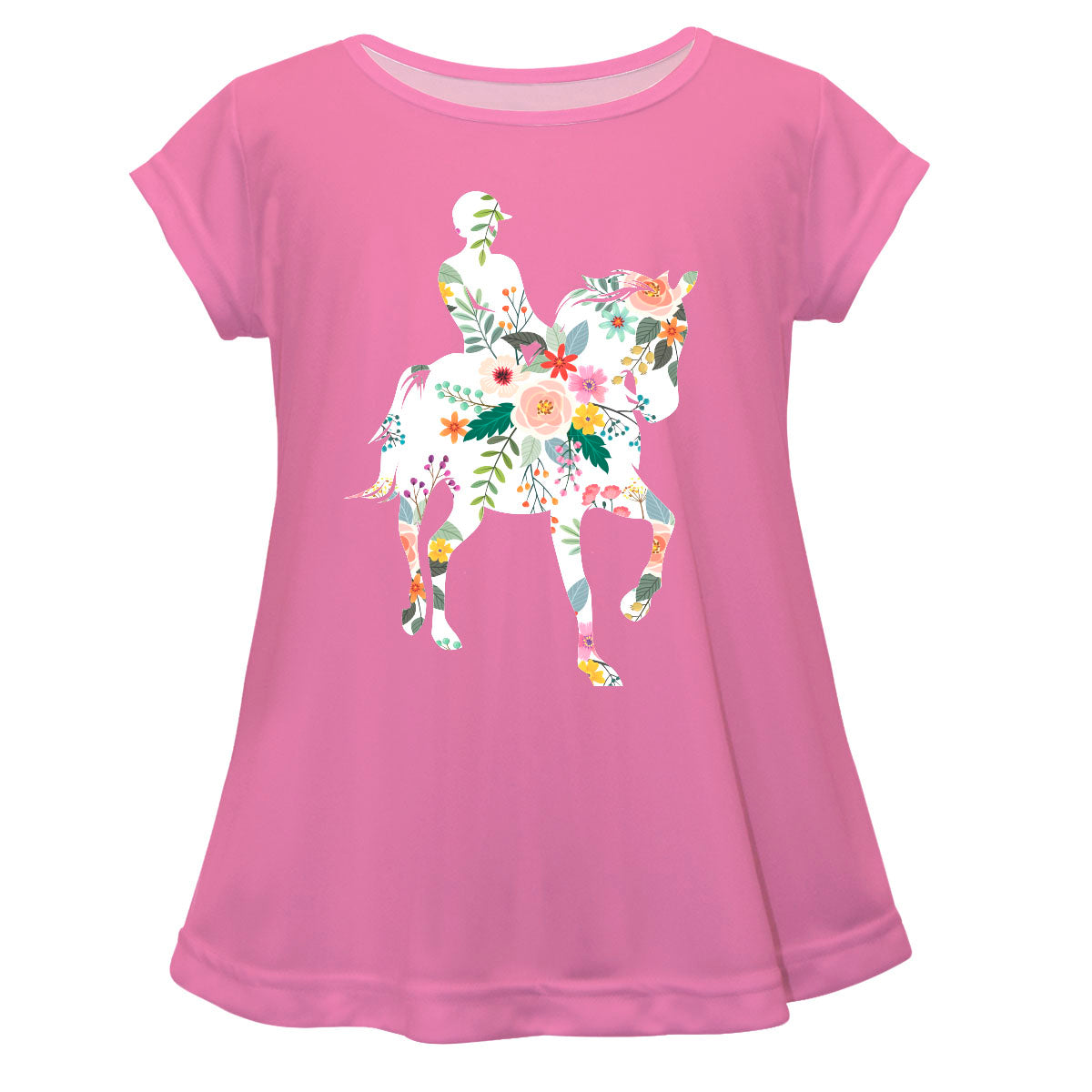Horse Rider Floral Pink Long Sleeve Laurie Top