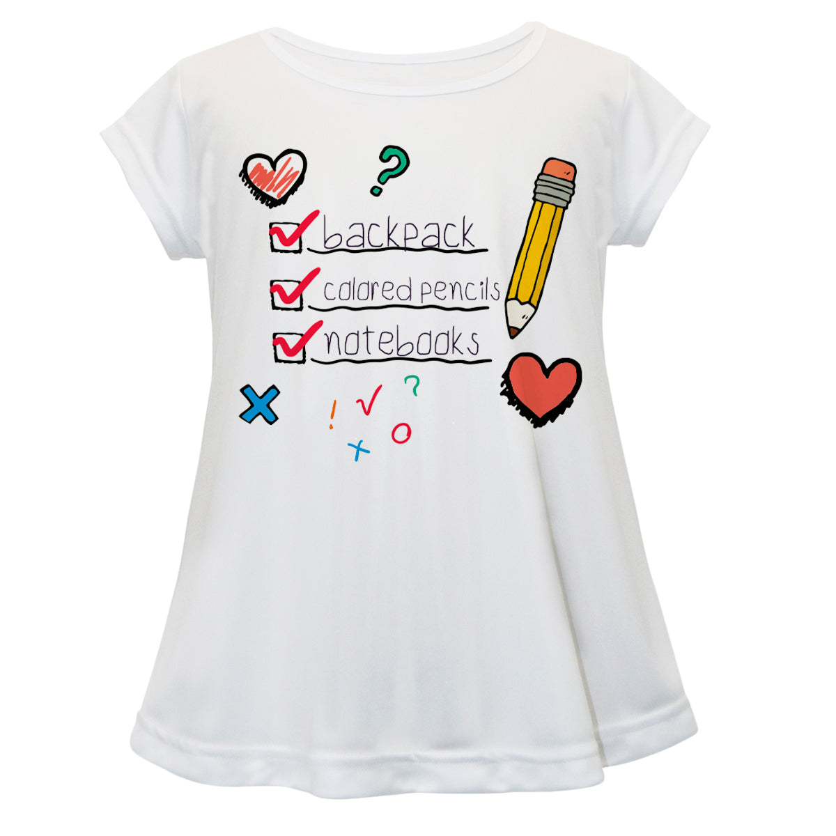 School List White Short Sleeve Laurie Top