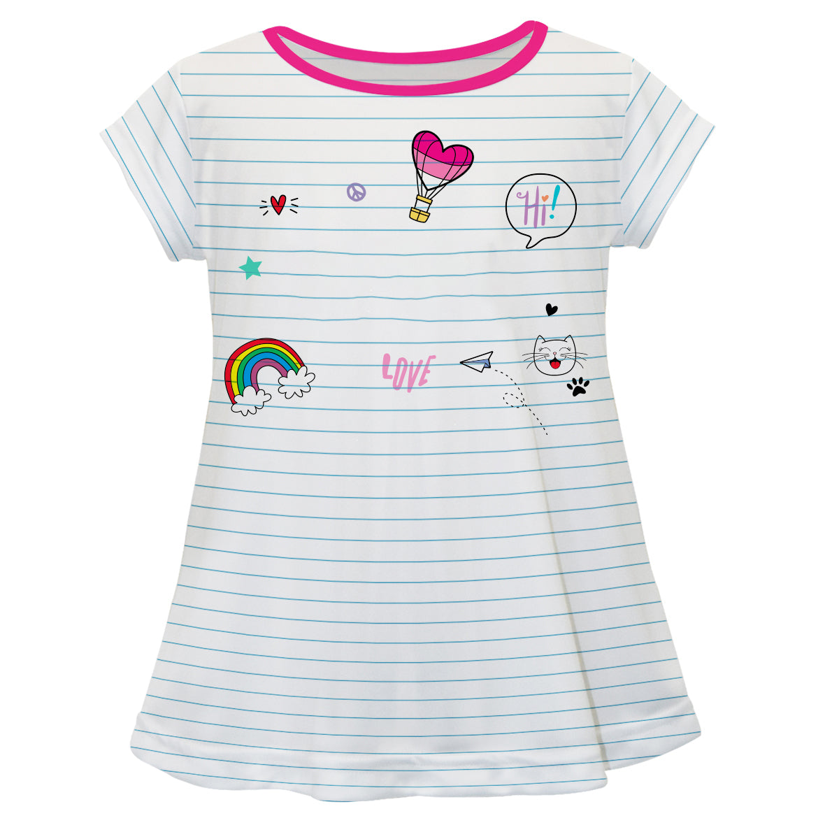 Notebook Name White Short Sleeve Laurie Top - Wimziy&Co.
