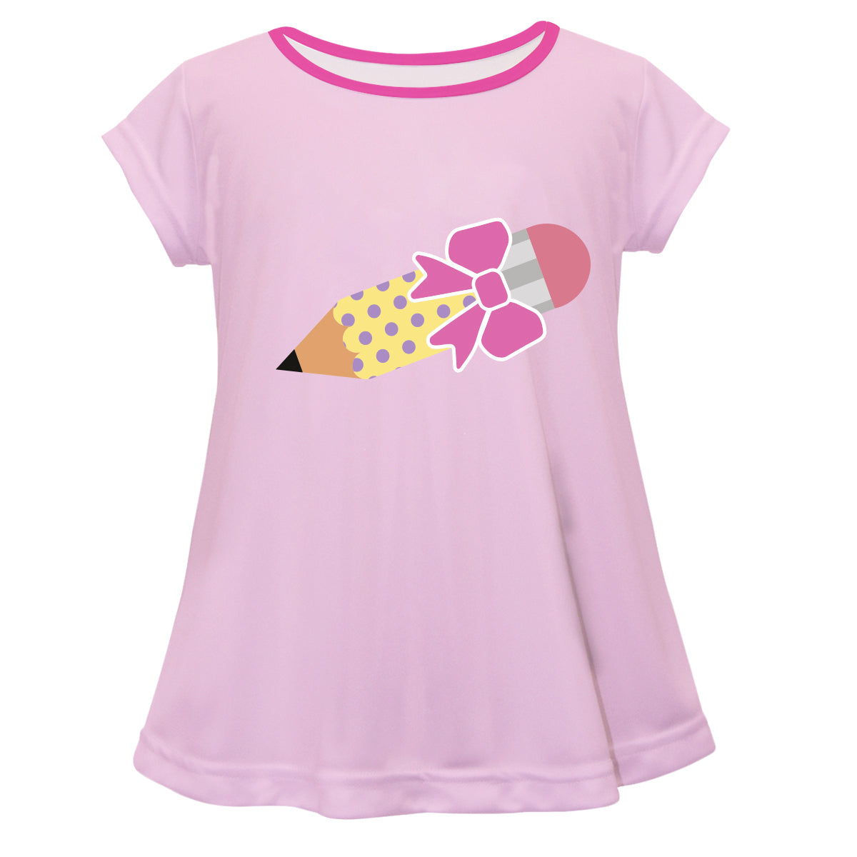 Pencil And Bow Name Pink Short Sleeve Laurie Top - Wimziy&Co.