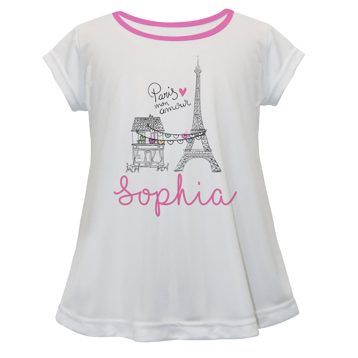 Paris Name White Short Sleeve Laurie Top