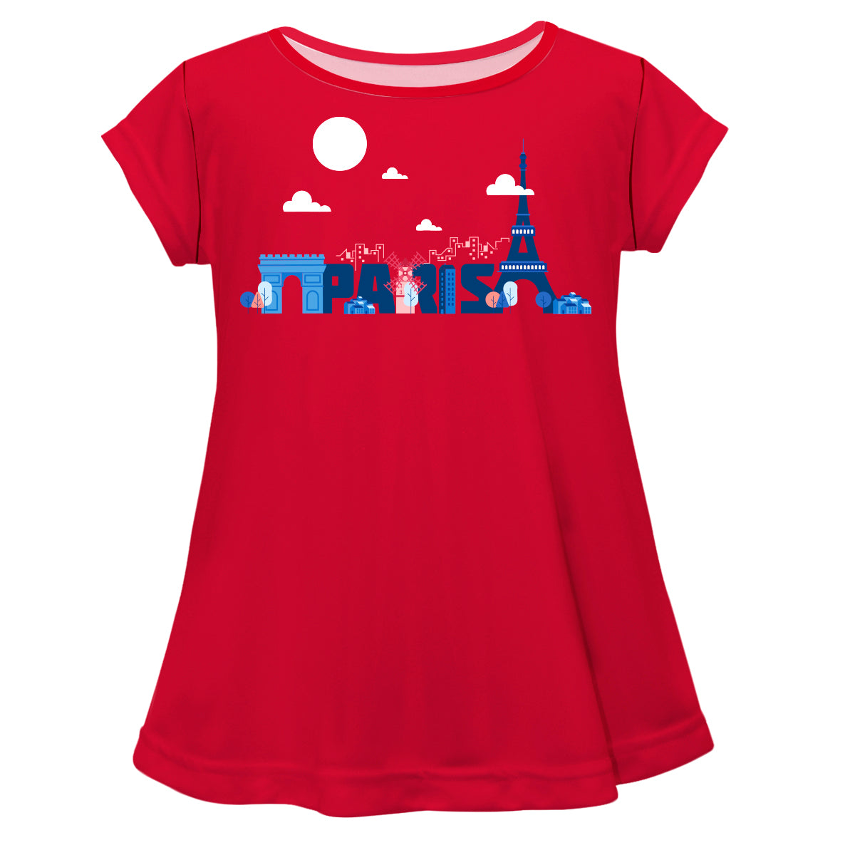 Paris Red Short Sleeve Laurie Top