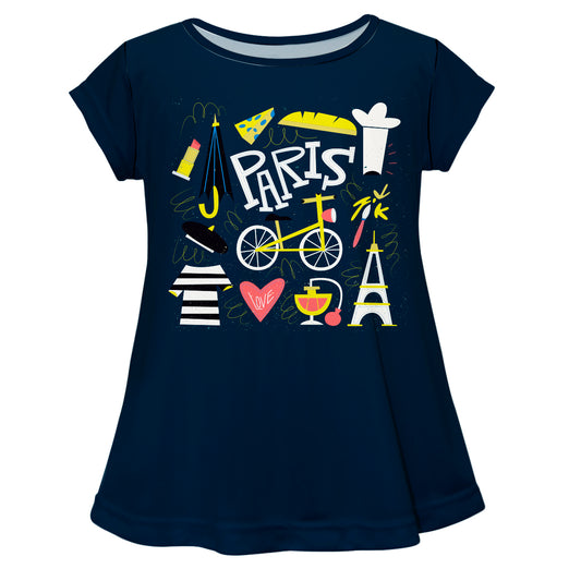 Paris Navy Short Sleeve Laurie Top