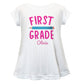 Pencil Your Grade Name White Short Sleeve Laurie Top