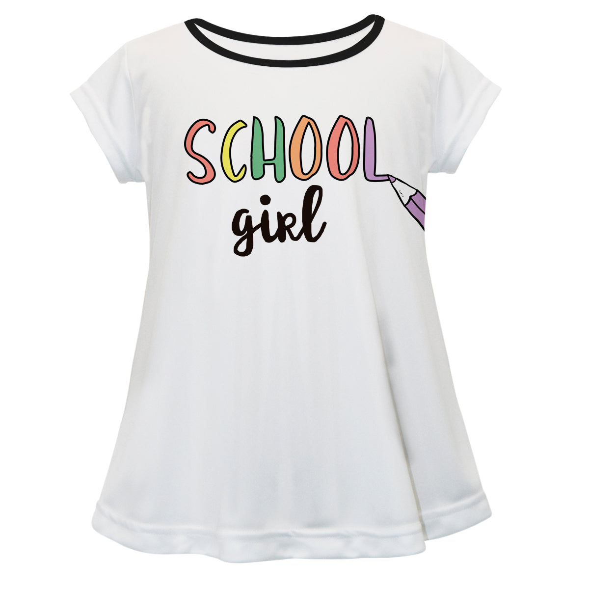 School Girl White Short Sleeve Laurie Top