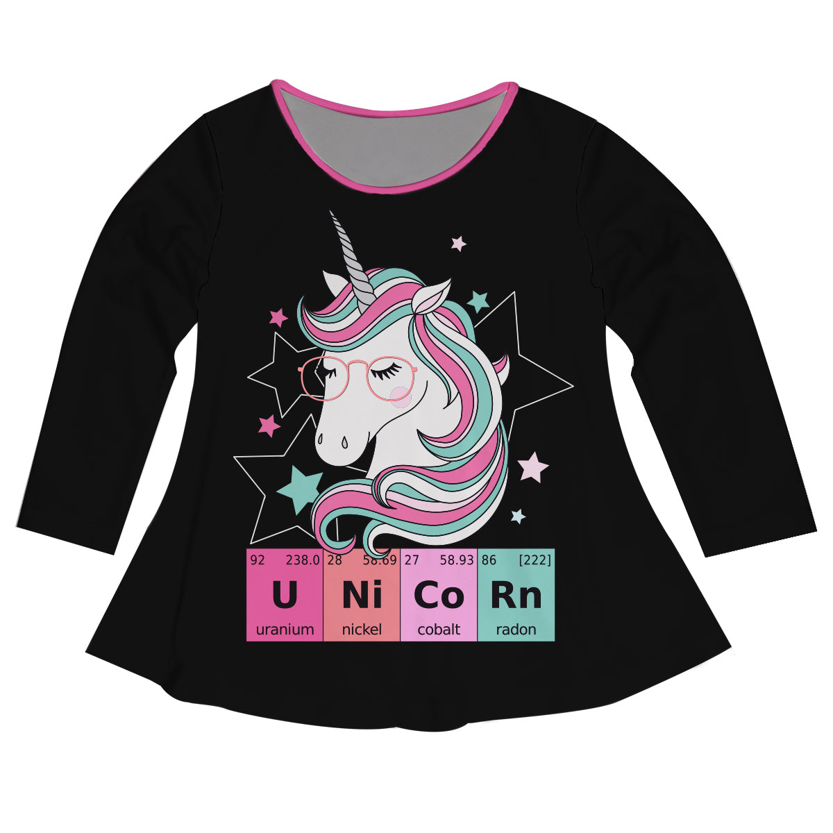 Unicorn Black Long Sleeve Laurie Top