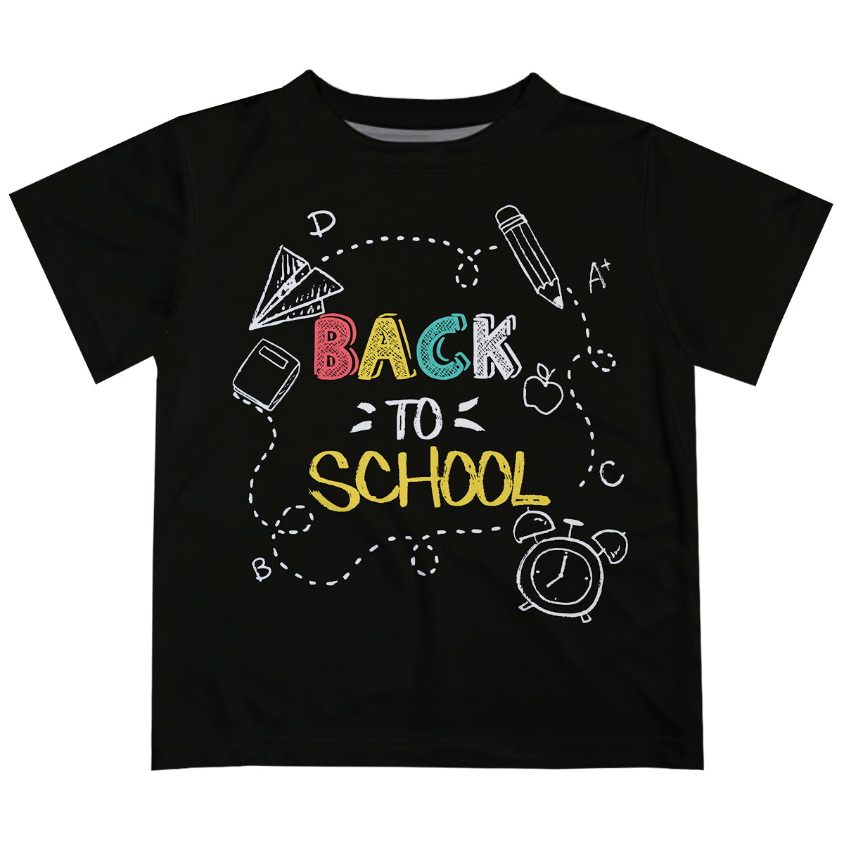 Back To School Black Short Sleeve Tee Shirt
