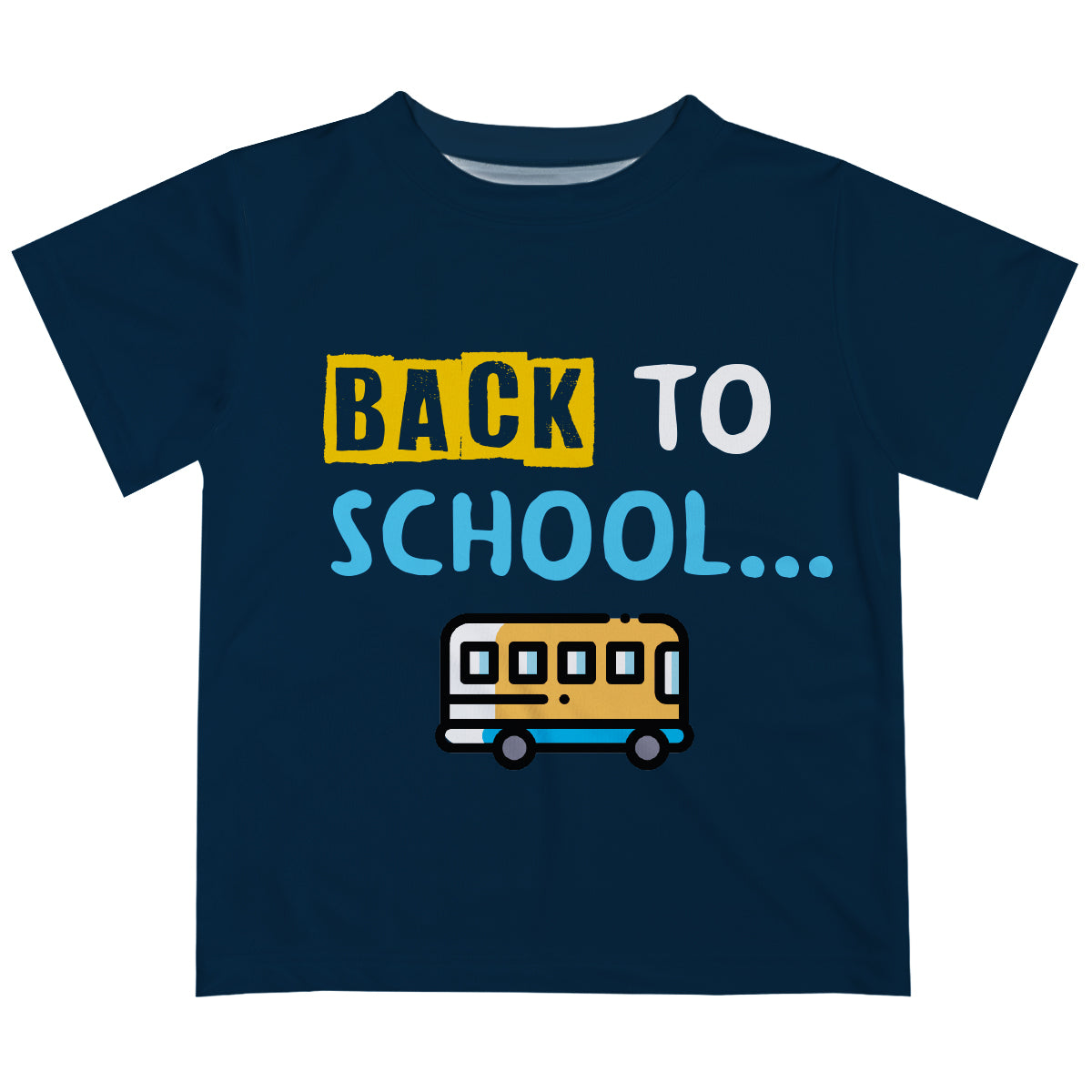 Back To School Navy Short Sleeve Tee Shirt