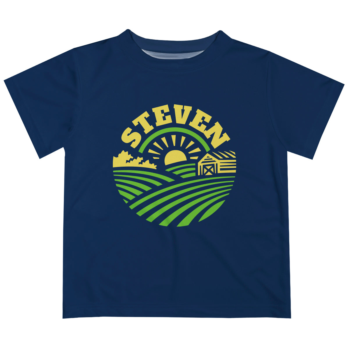 Farm Personalized Name Navy Shrort Sleeve Tee Shirt