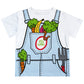 Farmer Costume Light Blue and White Short Sleeve Tee Shirt