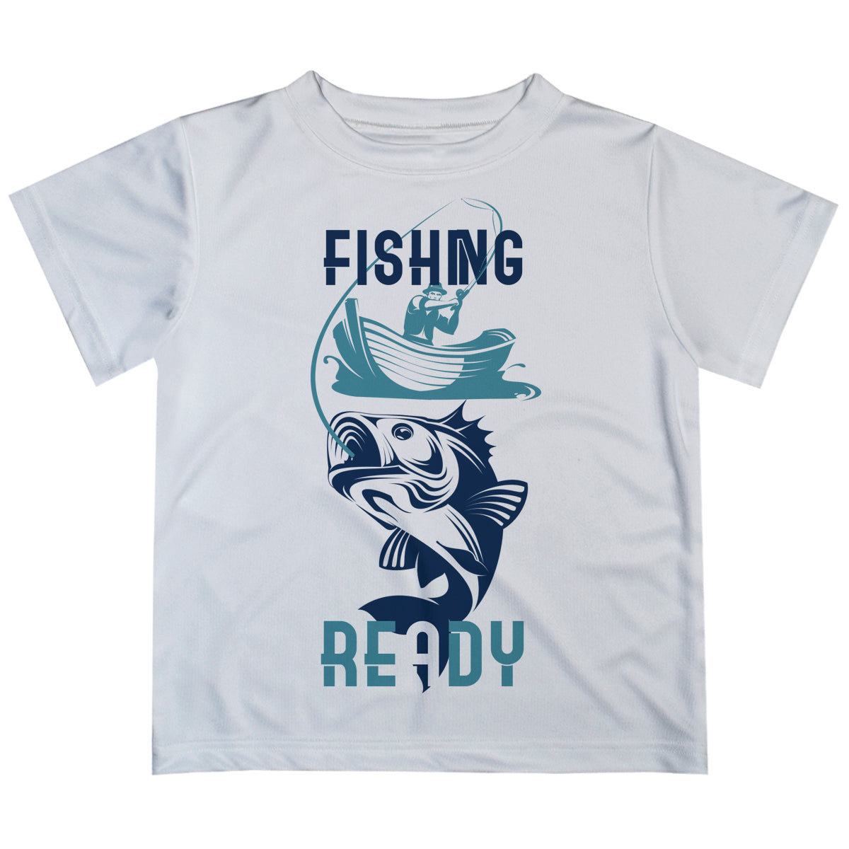 Fishng Ready White Short Sleeve Tee Shirt