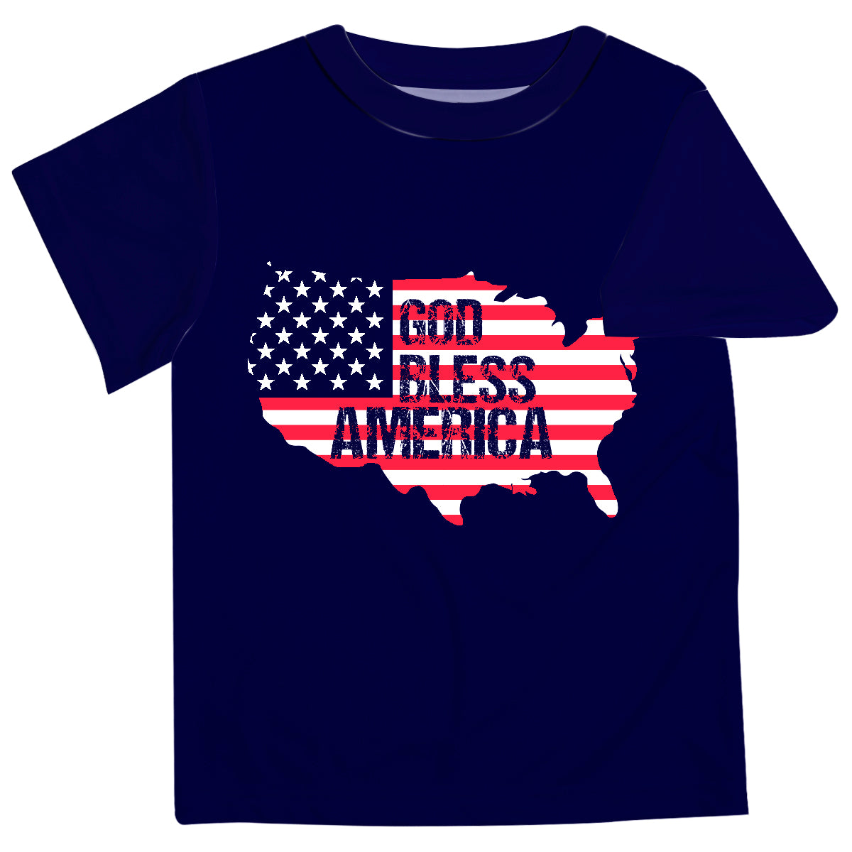 God Bless America Navy Short Sleeve Tee Shirt