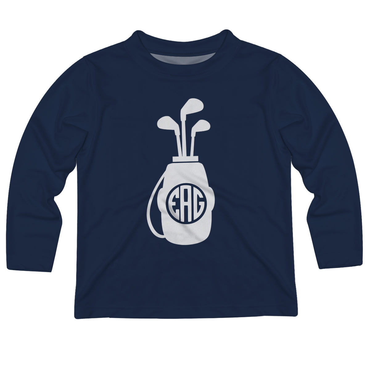 Golf Bag Monogram Navy Long Sleeve Tee Shirt - Wimziy&Co.