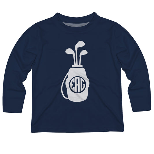 Golf Bag Monogram Navy Long Sleeve Tee Shirt - Wimziy&Co.