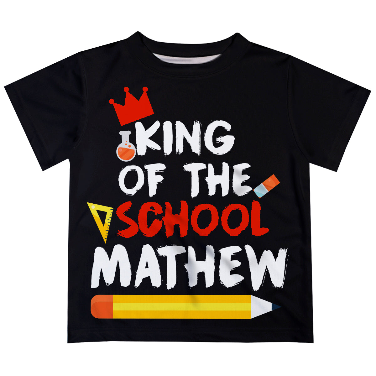 King Of The School Name Black Short Sleeve Tee Shirt
