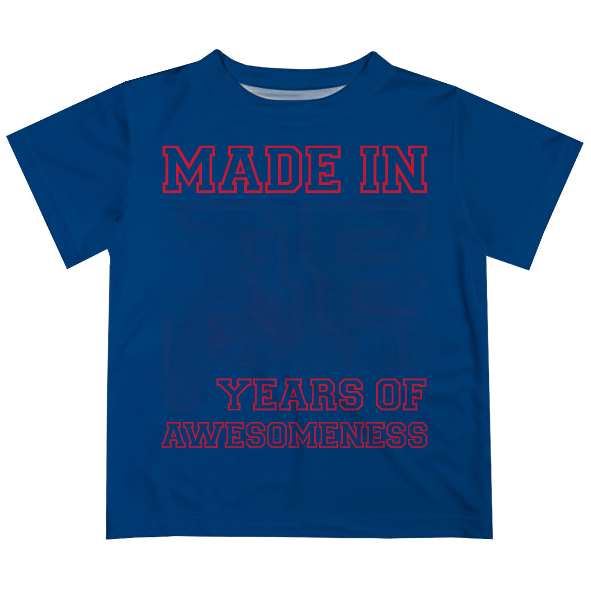 Made In Personalized Years Of Awesomeness Navy Short Sleeve Tee Shirt - Wimziy&Co.