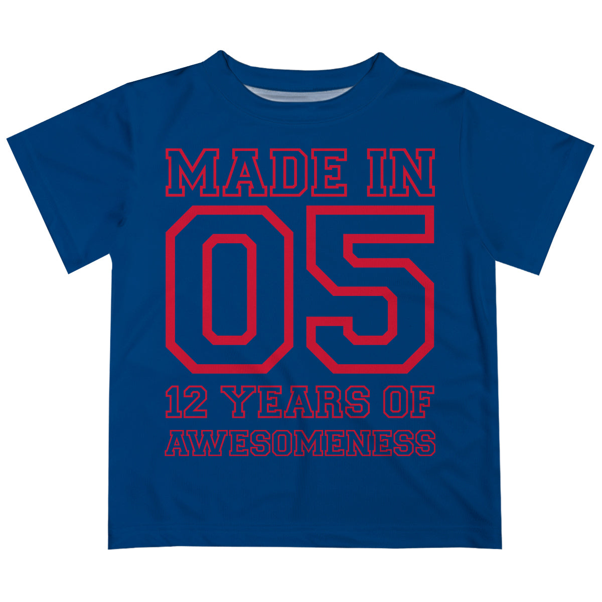 Made In Personalized Years Of Awesomeness Navy Short Sleeve Tee Shirt - Wimziy&Co.