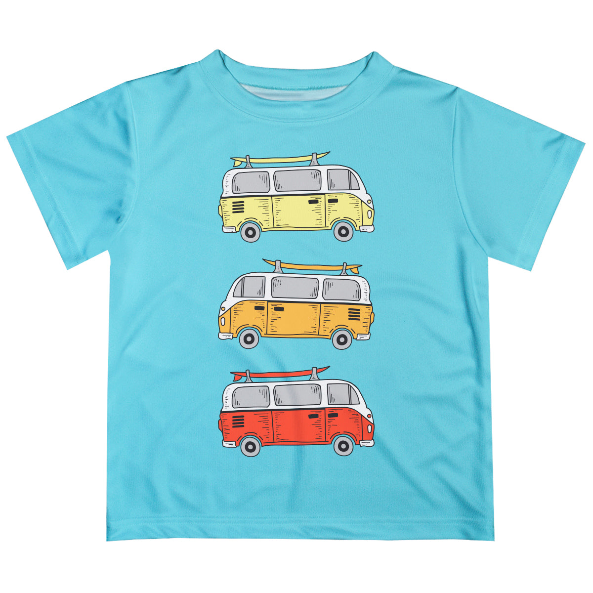 Surfer Cars Aqua Short Sleeve Tee Shirt