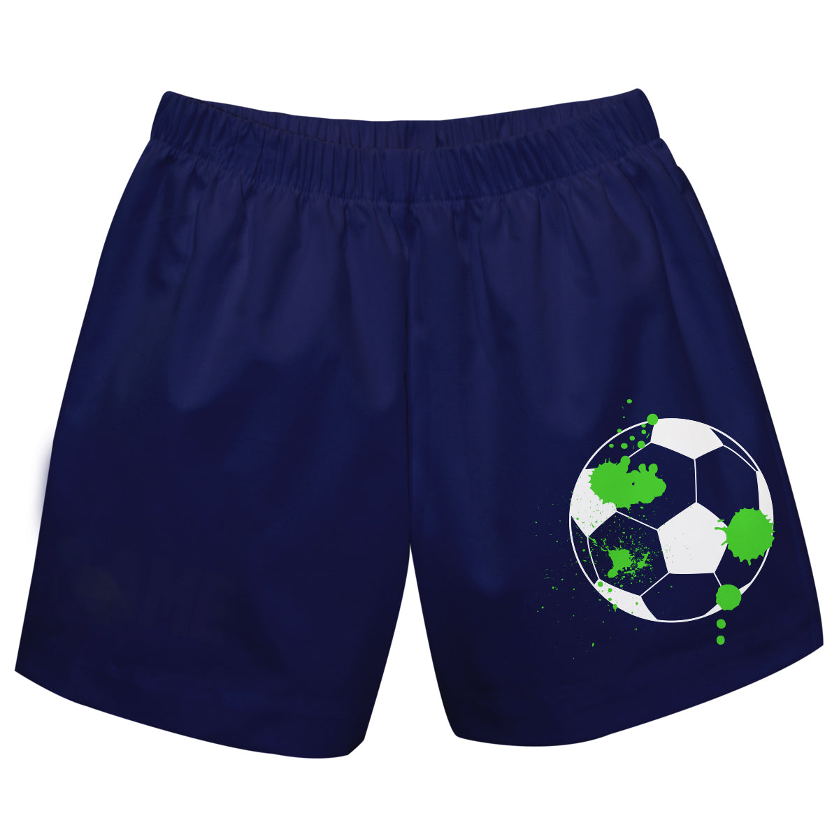 Soccer Ball Personalized Name Navy Pull On Short - Wimziy&Co.