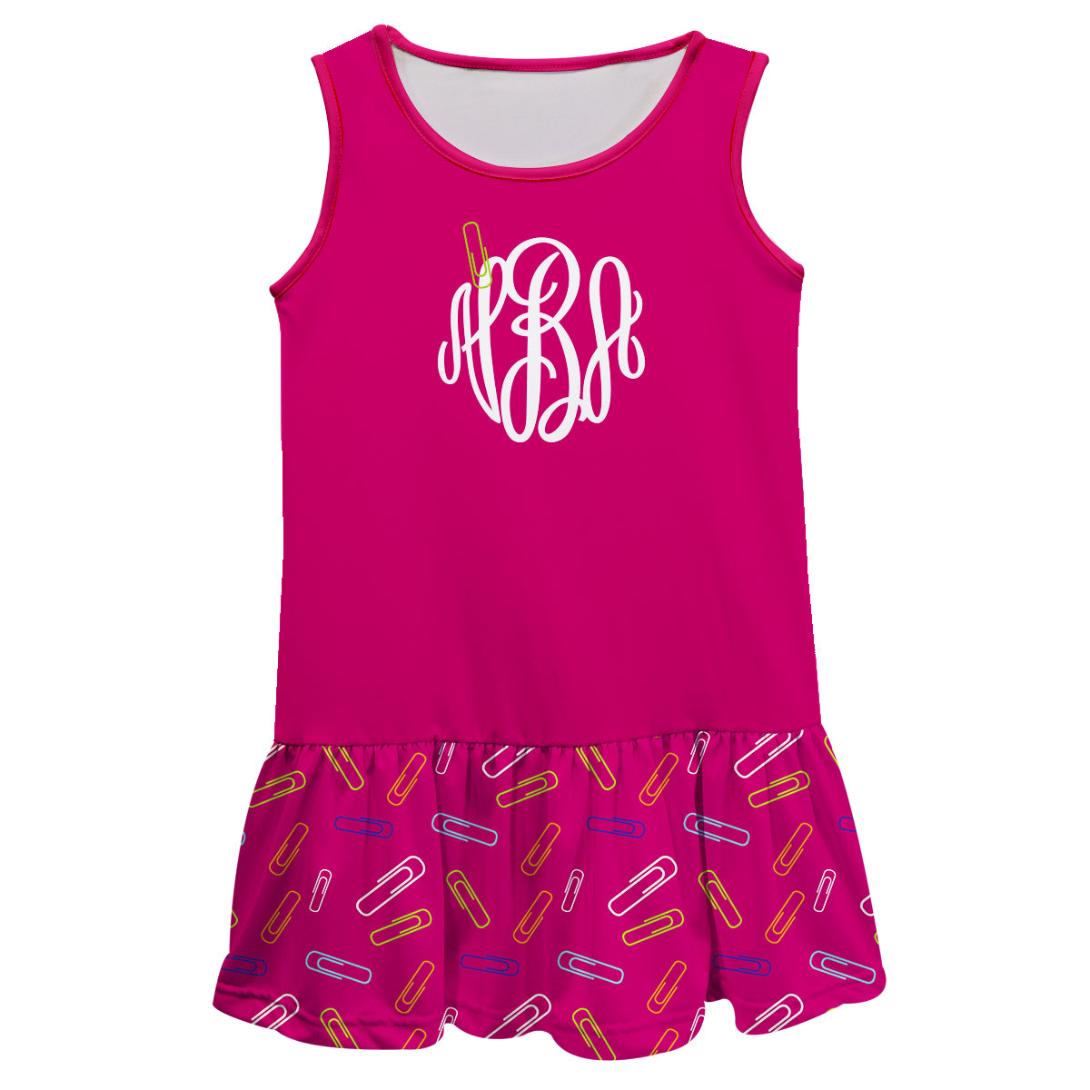 Monogram Clip Print Hot Pink Lily Dress